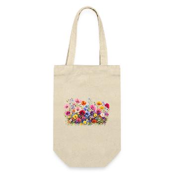 Wildflowers meadow with natural watercolor flowers - Gift Bag for Bottles - nature - Front