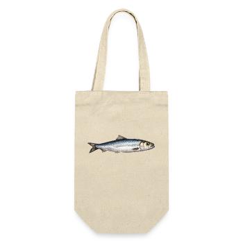 Silberner Flussfisch Illustration - Geschenkbeutel für Flaschen - Natur - Vorne
