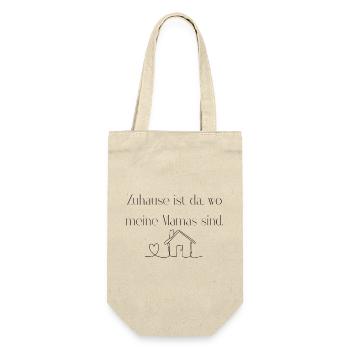 Zuhause ist da, wo meine Mamas sind - Geschenkbeutel für Flaschen - Natur - Vorne
