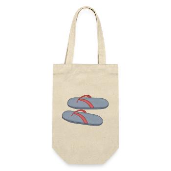 Strand Flipflop Design - Geschenkbeutel für Flaschen - Natur - Vorne