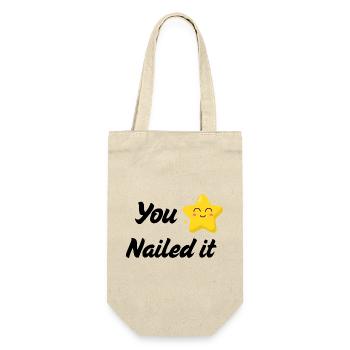 Du hast es perfekt geschafft, T-Shirt | Lustiger Erfolgs-Tee - Geschenkbeutel für Flaschen - Natur - Vorne