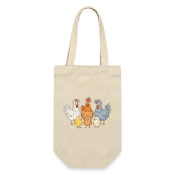 Crazy Chicken Family - Gift Bag for Bottles - nature - Front