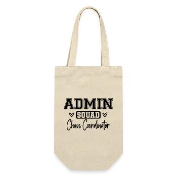 Admin Squad: Farbig Retro Büroteam Geschenk - Geschenkbeutel für Flaschen - Natur - Vorne