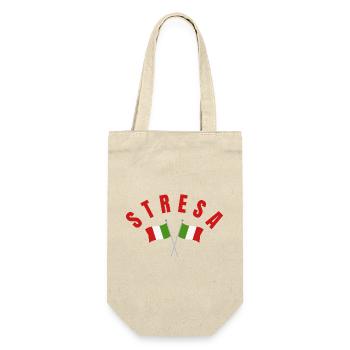 Stresa mit gekreuzten italienischen Flaggen - Geschenkbeutel für Flaschen - Natur - Vorne