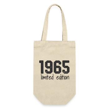 1965 Limited Edition Retro Geburtstag Jahrgang Des - Geschenkbeutel für Flaschen - Natur - Vorne