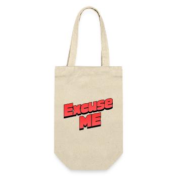 Excuse Me Retro Typo Grafik - Geschenkbeutel für Flaschen - Natur - Vorne