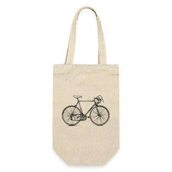 Vintage Rennrad - Illustration - Geschenkbeutel für Flaschen - Natur - Vorne