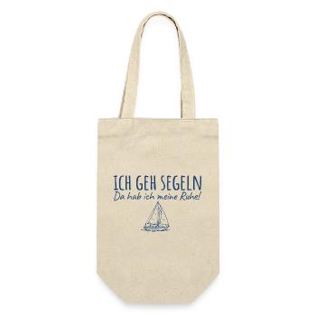 Segeln Da hab ich meine Ruhe - Geschenkbeutel für Flaschen - Natur - Vorne