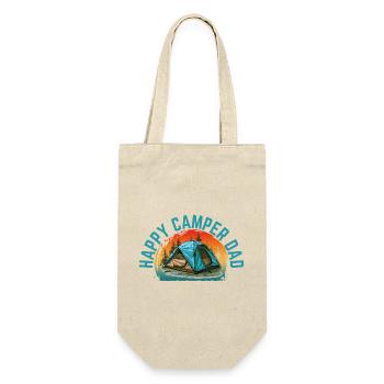 GLÜCKLICHER CAMPER-PAPA - Geschenkbeutel für Flaschen - Natur - Vorne