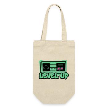 Level Up Controller Icon - Geschenkbeutel für Flaschen - Natur - Vorne