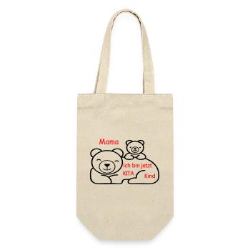 Kita Kind - Geschenkbeutel für Flaschen - Natur - Vorne