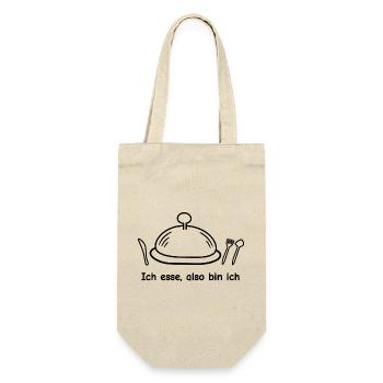 Ich esse, also bin ich - Geschenkbeutel für Flaschen - Natur - Vorne