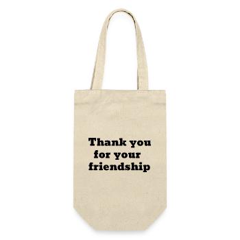 DANKE FÜR DEINE FREUNDSCHAFT - Geschenkbeutel für Flaschen - Natur - Vorne