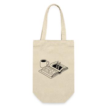 Lesen & Kaffee | Flucht - Geschenkbeutel für Flaschen - Natur - Vorne