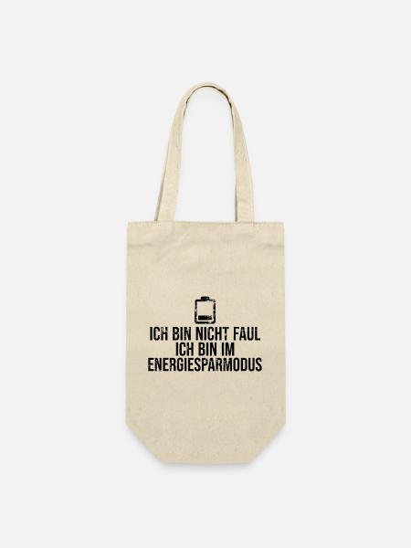 Energiesparmodus An Shirt | Lustiges Geschenk - Geschenkbeutel für Flaschen - Natur