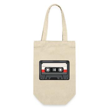 Cassette rétro Cassette Musi vintage années 80 et 90 - Sac à bouteille - nature - Devant