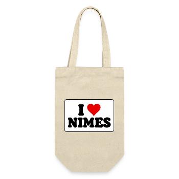 Ich liebe Nîmes, J'aime Nîmes - Amour ville - Geschenkbeutel für Flaschen - Natur - Vorne