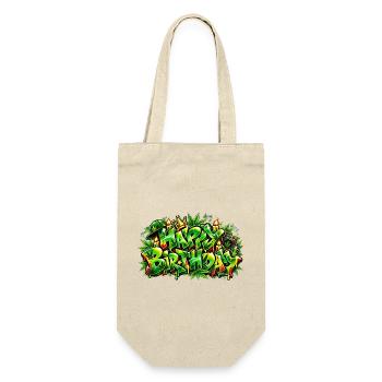 Herzlichen Glückwunsch zum Geburtstag Graffiti Jungle: Entspannte Atmosphäre! - Geschenkbeutel für Flaschen - Natur - Vorne