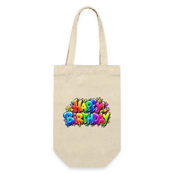 Alles Gute zum Geburtstag Rainbow Bubble: Wow-Effekt! - Geschenkbeutel für Flaschen - Natur - Vorne