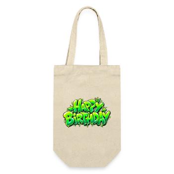 Happy Birthday Graffiti Slime: Zu stilvoll! - Geschenkbeutel für Flaschen - Natur - Vorne