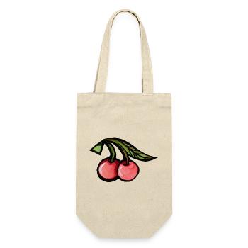 Vibrant Cherries Aquarell Duo - Geschenkbeutel für Flaschen - Natur - Vorne