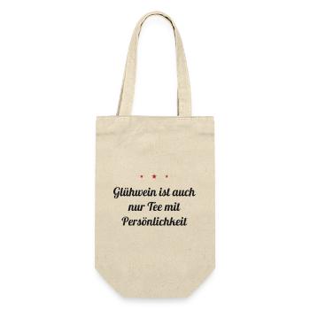Glühwein ist auch nur Tee mit Persönlichkeit - Geschenkbeutel für Flaschen - Natur - Vorne
