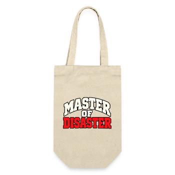 Master of Disaster – Lustiger Chaos Spruch - Geschenkbeutel für Flaschen - Natur - Vorne