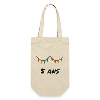 5 JAHRE. 5. JUBILÄUM. 5-JÄHRIGES JUBILÄUM - Geschenkbeutel für Flaschen - Natur - Vorne