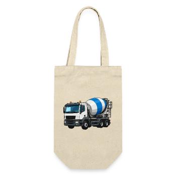Betonmischer Lastwagen Design - Geschenkbeutel für Flaschen - Natur - Vorne