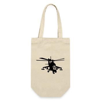 Hubschrauber Mi-24 - Geschenkbeutel für Flaschen - Natur - Vorne