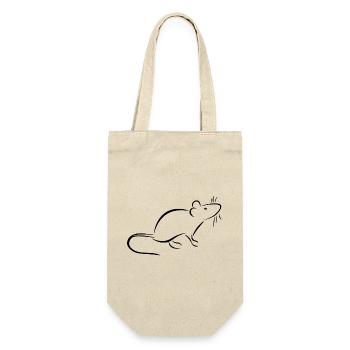 Ratte und Maus - halten zahme Ratten oder Mäuse - Geschenkbeutel für Flaschen - Natur - Vorne