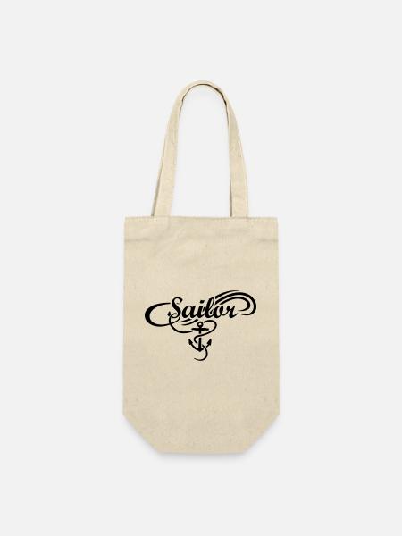 Sailor Anker Waves Segler Segel Segeln - Geschenkbeutel für Flaschen - Natur