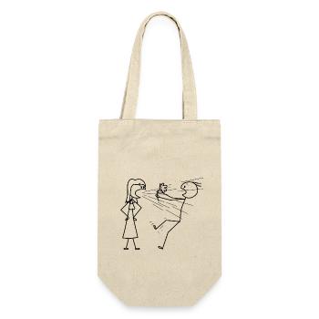 Nope Scream Love Grafik - Geschenkbeutel für Flaschen - Natur - Vorne