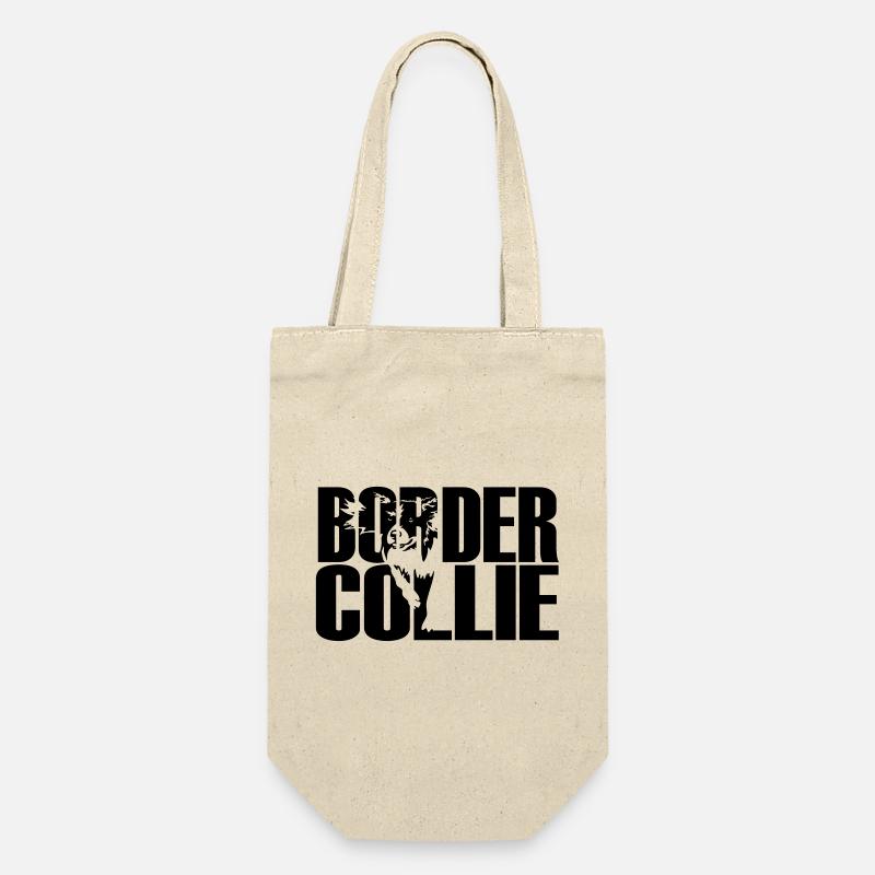 Border Collie - Geschenkbeutel für Flaschen - Natur