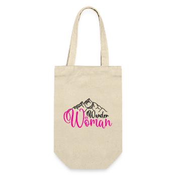Wander Woman Wanderwoman Wandern - Geschenkbeutel für Flaschen - Natur - Vorne
