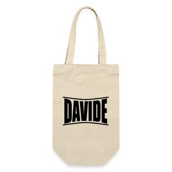 T-Shirt Davide T-Shirt Geschenkidee - Geschenkbeutel für Flaschen - Natur - Vorne