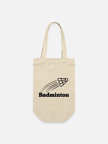 Badmintontext mit hochfliegendem Shuttle - Geschenkbeutel für Flaschen - Natur