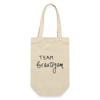 Team Bräutigam - Geschenkbeutel für Flaschen - Natur - Vorne