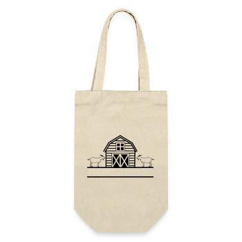 Goat farm with two goats - Gift Bag for Bottles - nature - Front