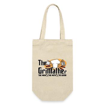 The grillfather, The grill father for the BBQ # - Gift Bag for Bottles - nature - Front