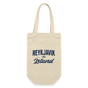 Reykjavik Blue Lettering - Gift Bag for Bottles - nature - Front