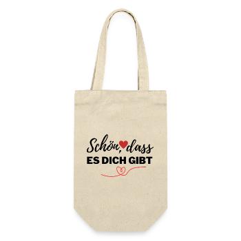Schön, dass es dich gibt - Geschenkbeutel für Flaschen - Natur - Vorne