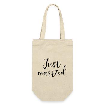 Vient de se marier Nouvellement marié avec cœur - Sac à bouteille - nature - Devant