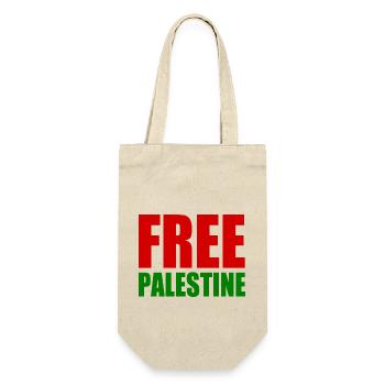 Free palestine - Geschenkbeutel für Flaschen - Natur - Vorne
