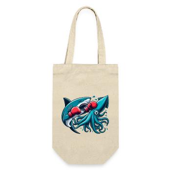 Hai Vs Oktopus Lustige Tiere - Geschenkbeutel für Flaschen - Natur - Vorne