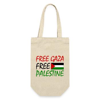 Free gaza Free palestine - Geschenkbeutel für Flaschen - Natur - Vorne