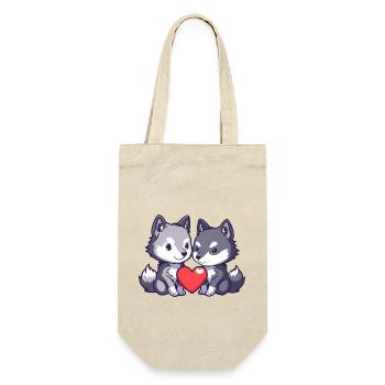Wolf Couple Love Couple In Love - Gift Bag for Bottles - nature - Front