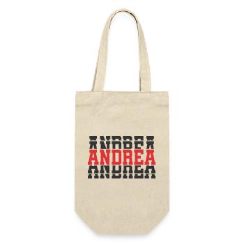 T-Shirt Andrea T-Shirt Geschenkidee gestapelter Text - Geschenkbeutel für Flaschen - Natur - Vorne