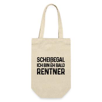 Scheißegal Ich bin eh bald Rentner - Geschenkbeutel für Flaschen - Natur - Vorne