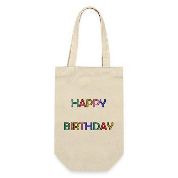 HAPPY BIRTHDAY. ANNIVERSARY. HAPPY BIRTHDAY - Gift Bag for Bottles - nature - Front